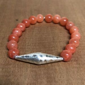 Jill Michael Coral Stone Stretch Bracelet